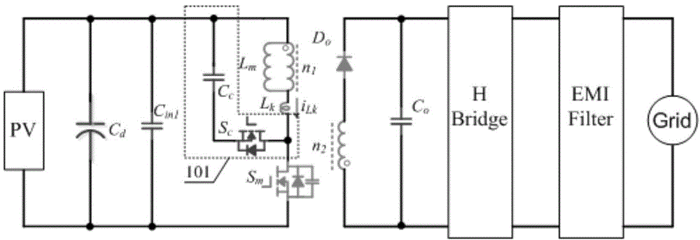 Leakage inductance energy absorption and feedback circuit of flyback transformer and control method thereof