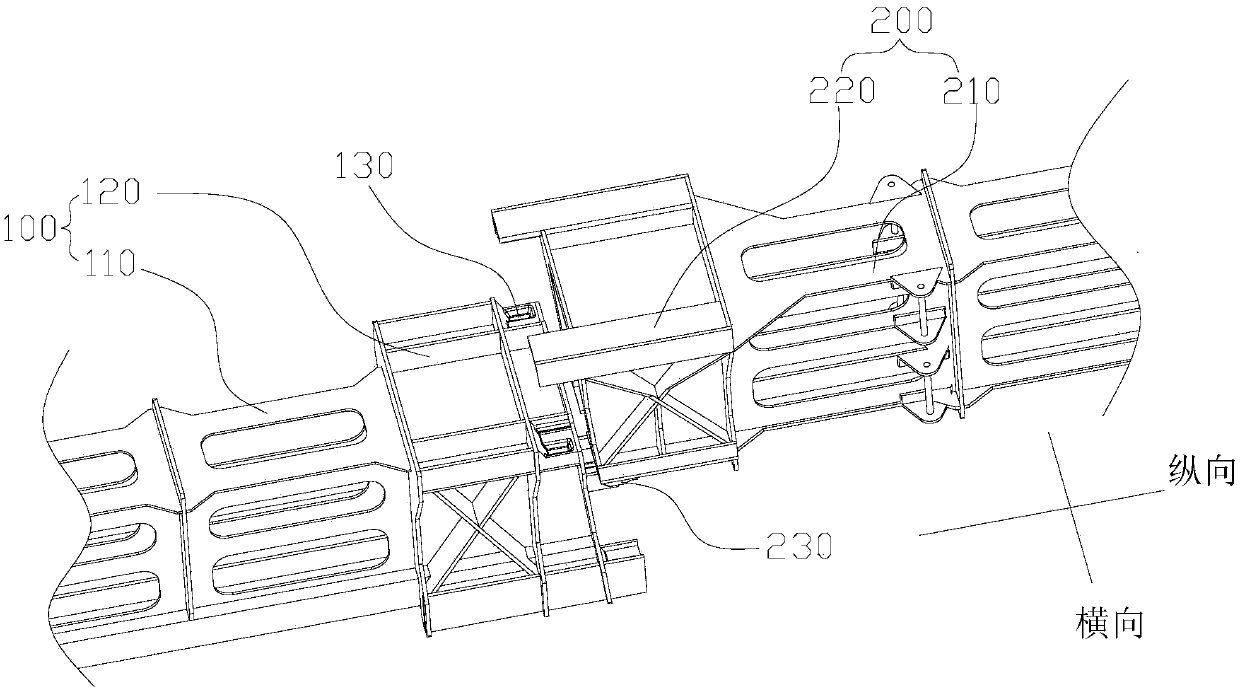 Track abutting device for air train