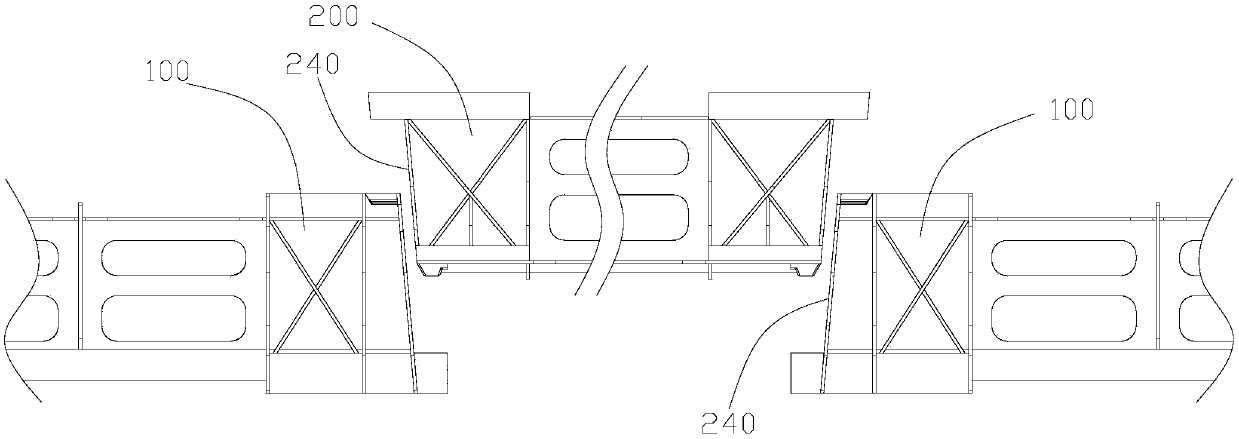 Track abutting device for air train