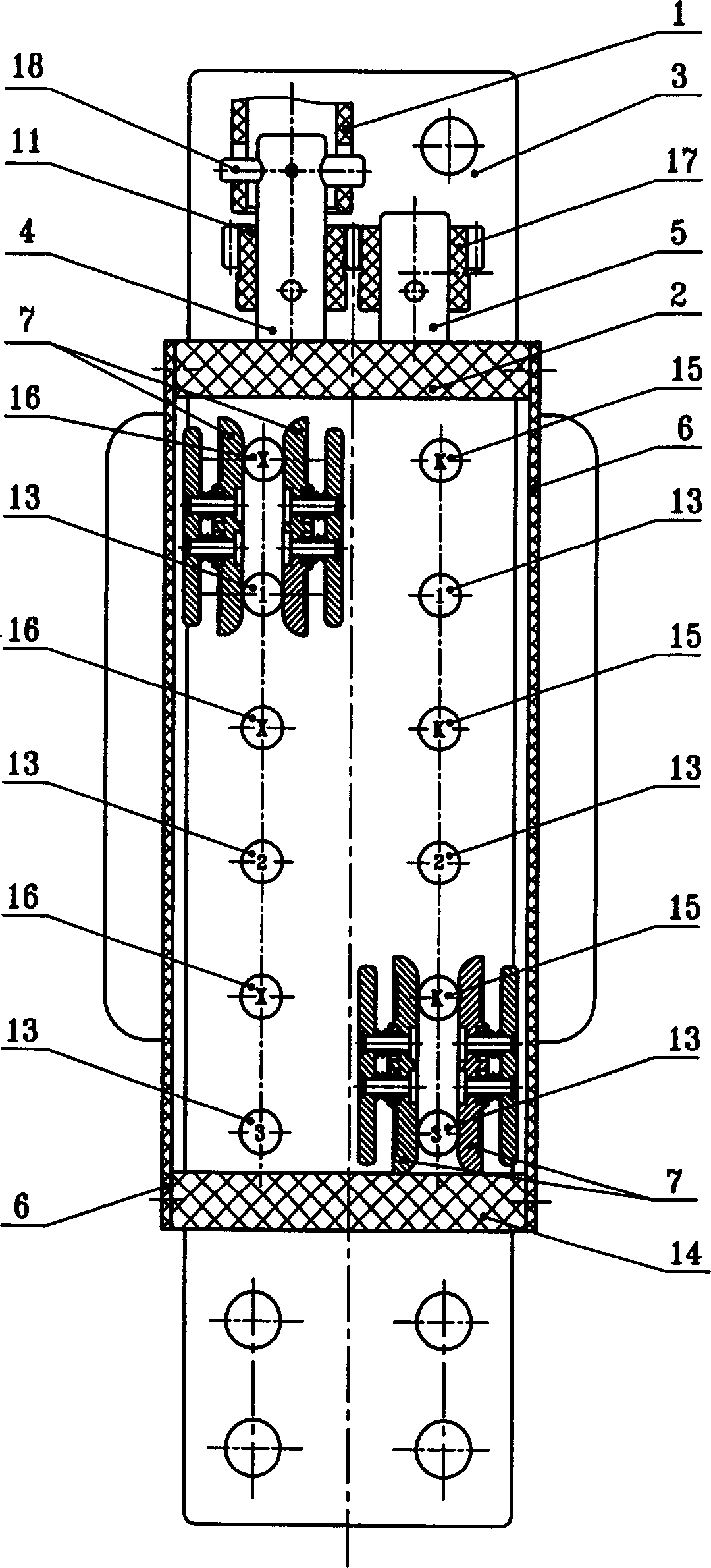 Non-exciting reversing change-over voltage regulating strip-shape tap switch