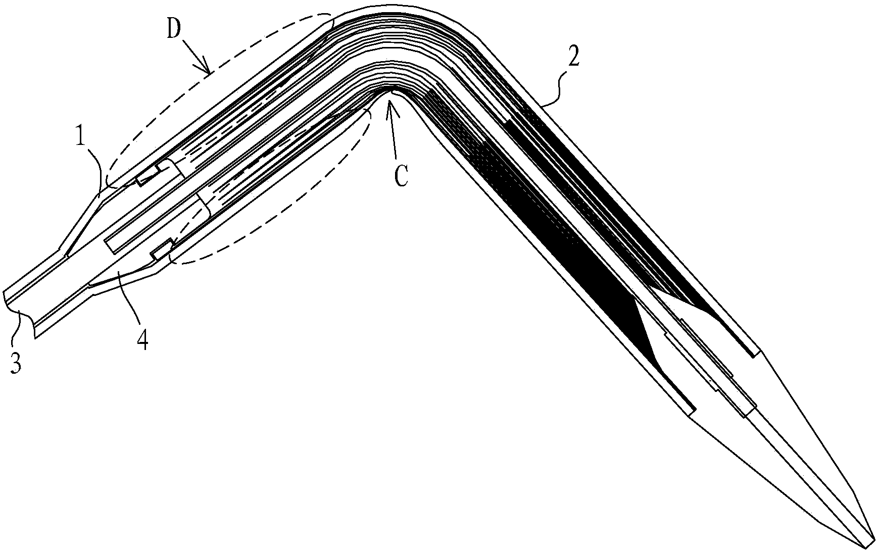 Anti-breakage sheathing canal and conveying system with same