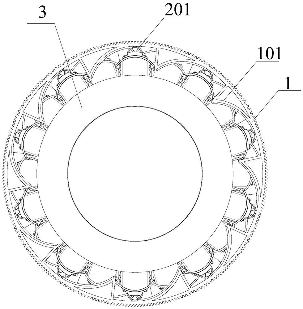 Gear ring driving type extensible hair combing ring and cat litter basin