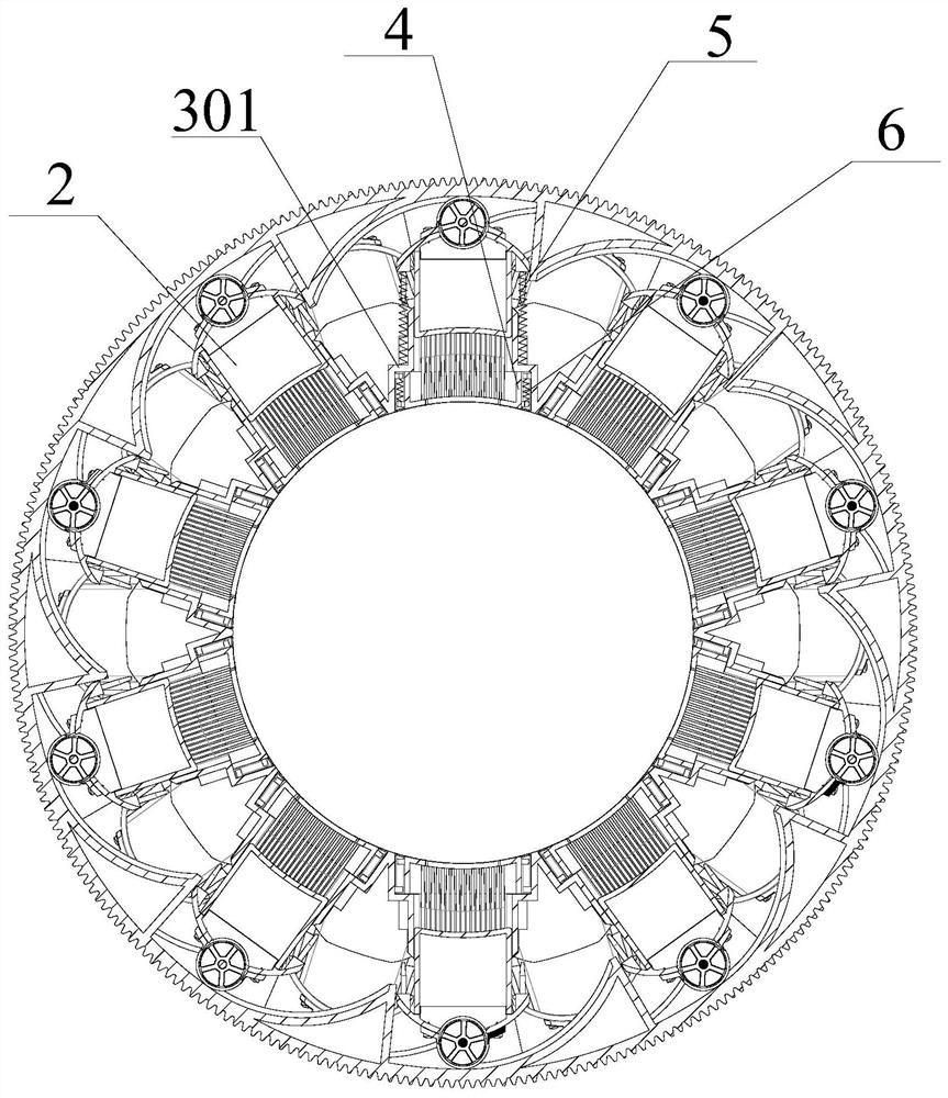 Gear ring driving type extensible hair combing ring and cat litter basin