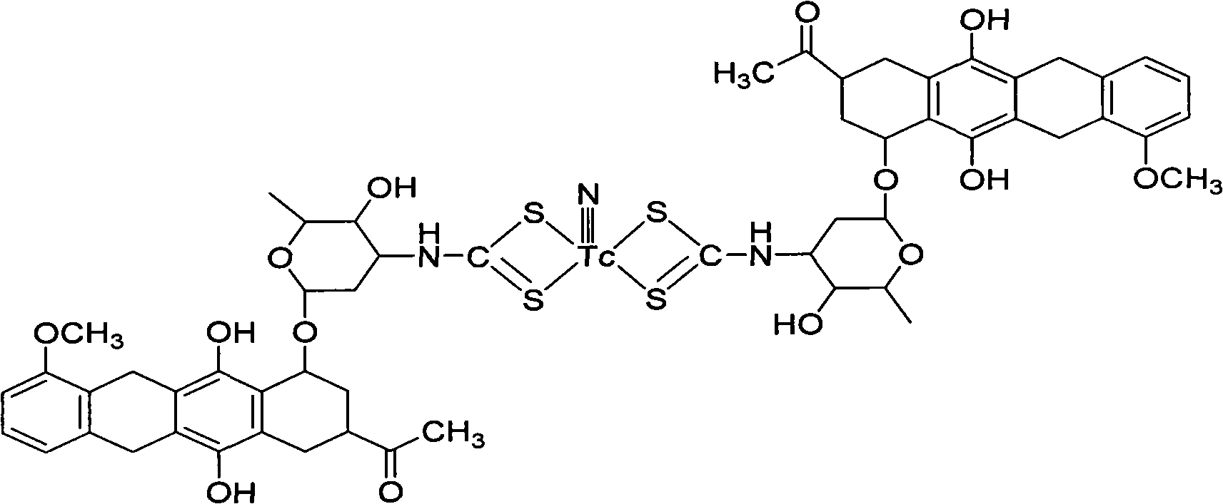 Tc marked daunorubicin dithiocarbamate composition and preparation method and applications thereof