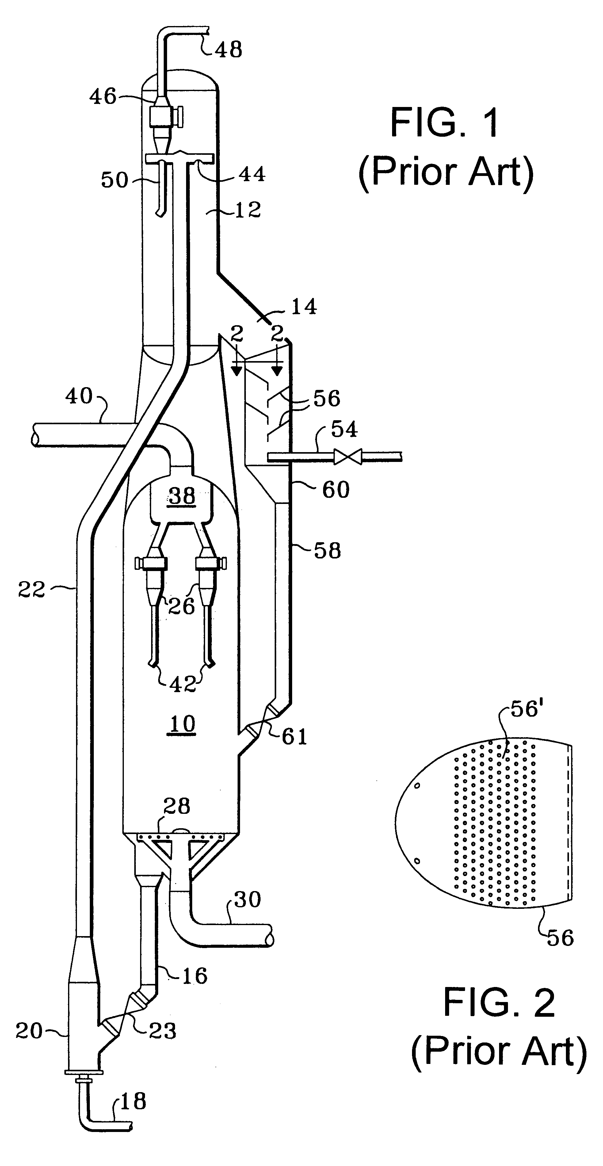 Stripping process with horizontal baffles