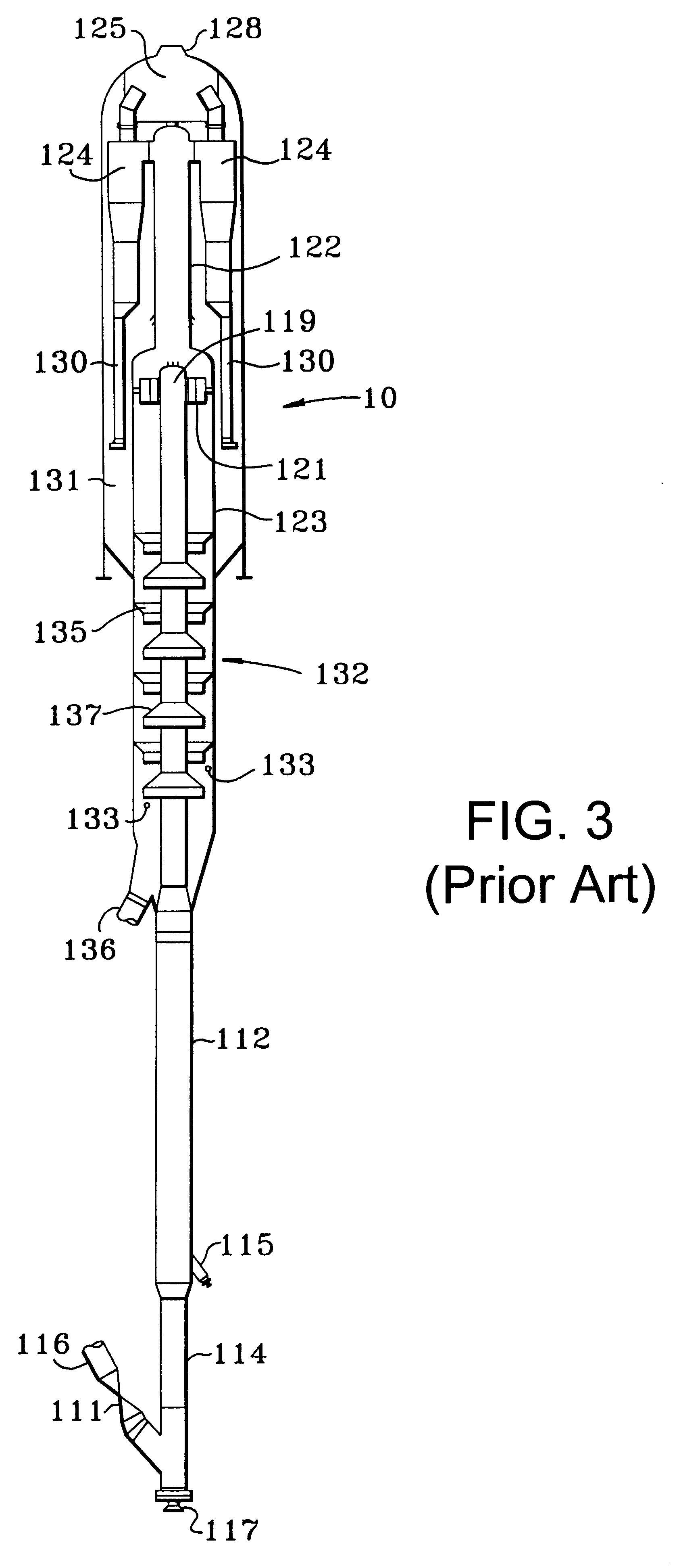 Stripping process with horizontal baffles