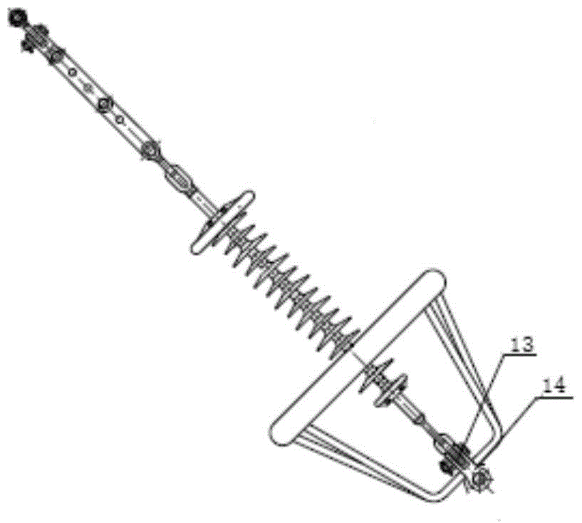 A compact two-piece V-shaped suspension string for light ice areas