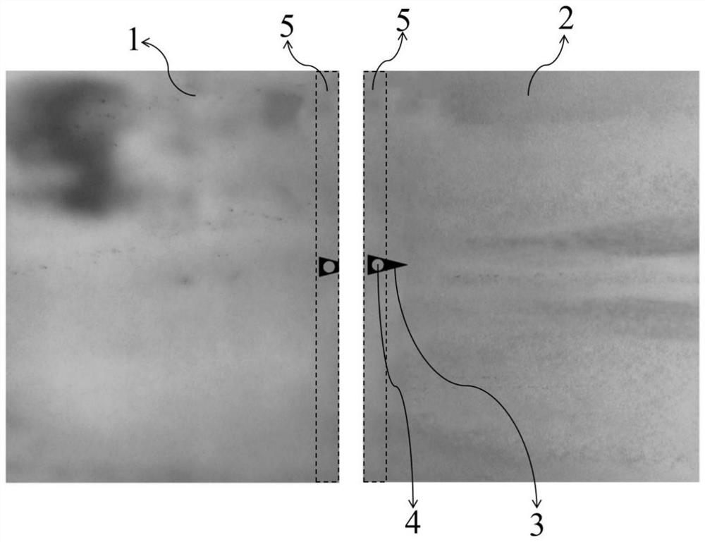 Method for shooting and splicing full-width low-temperature area image of new paved asphalt pavement