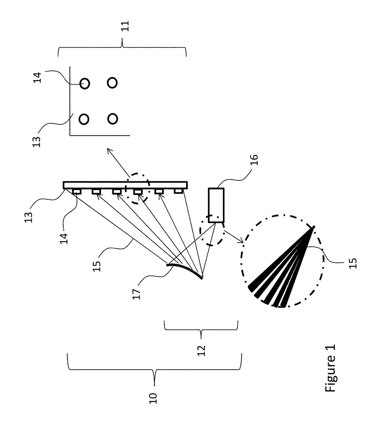 Transparent display including a screen with patterned light deflective elements