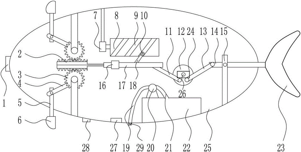 Biomimetic fish for detecting river water composition