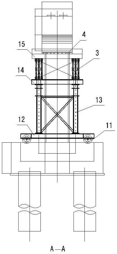 Mobile gantry frame and its construction method in the construction of large cantilever cover beam