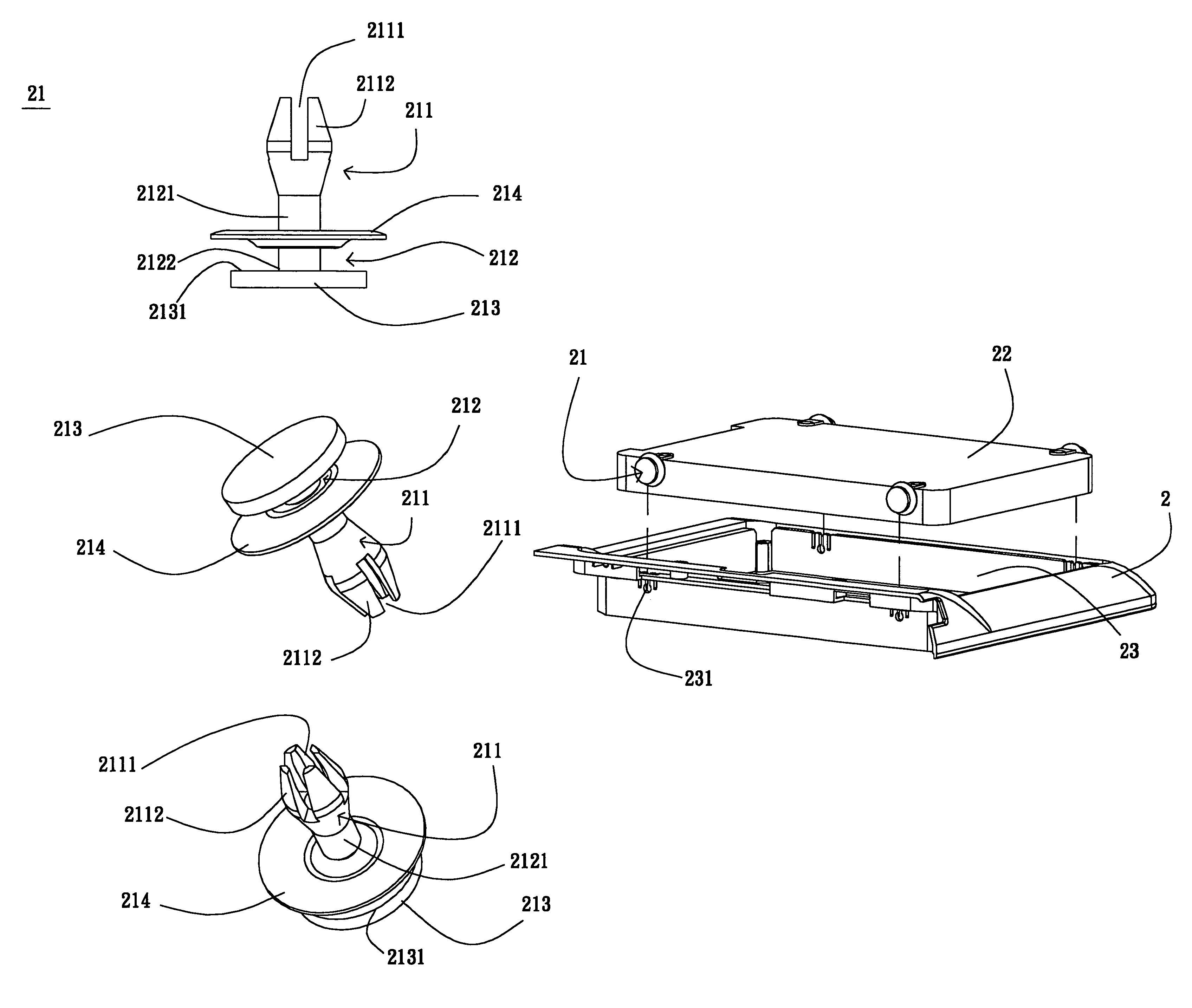 Fastener and electrical apparatus