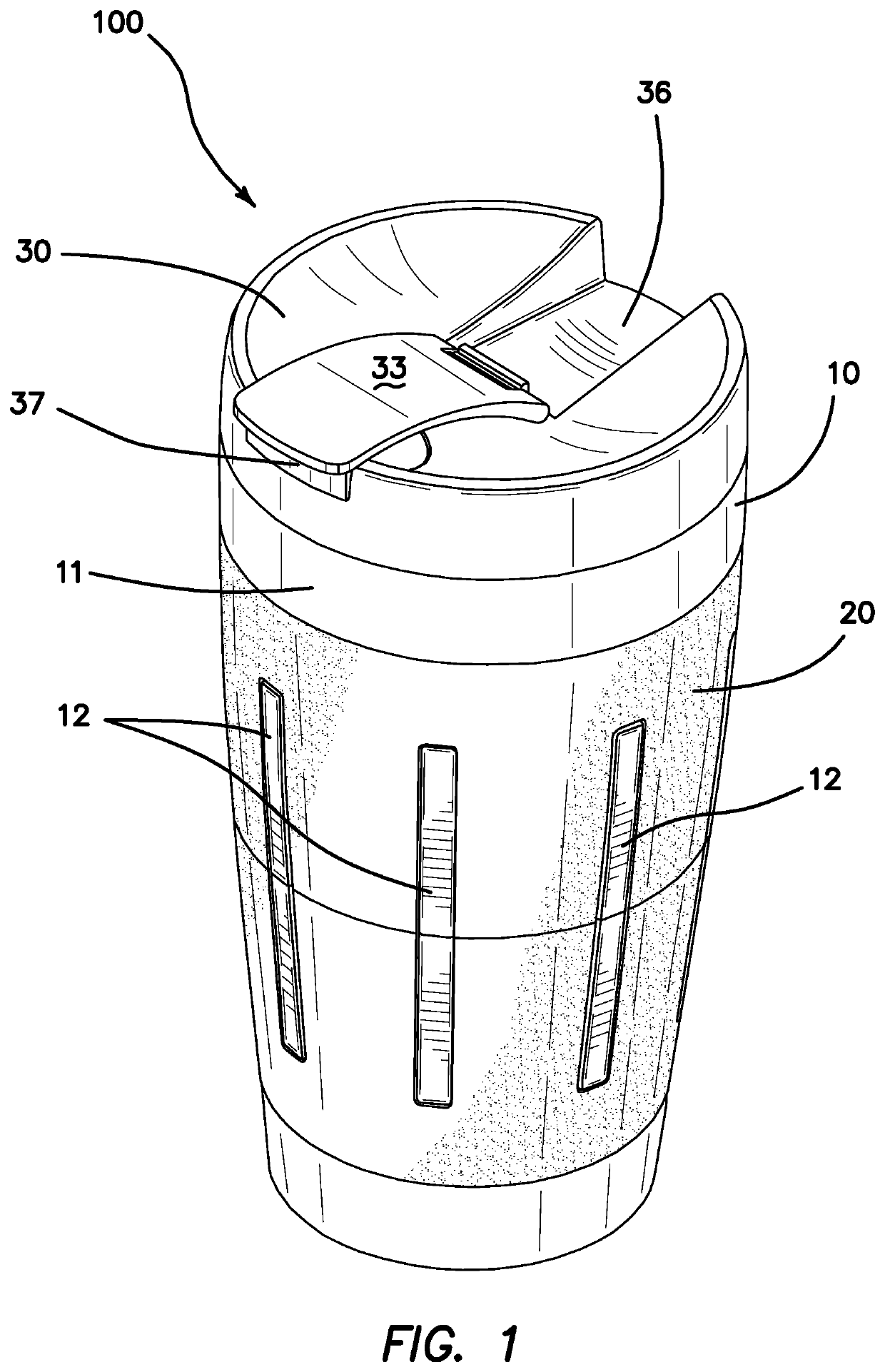 Easily cleanable drinking assembly