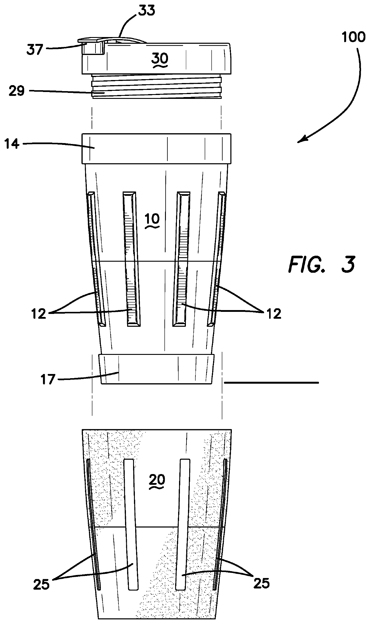 Easily cleanable drinking assembly