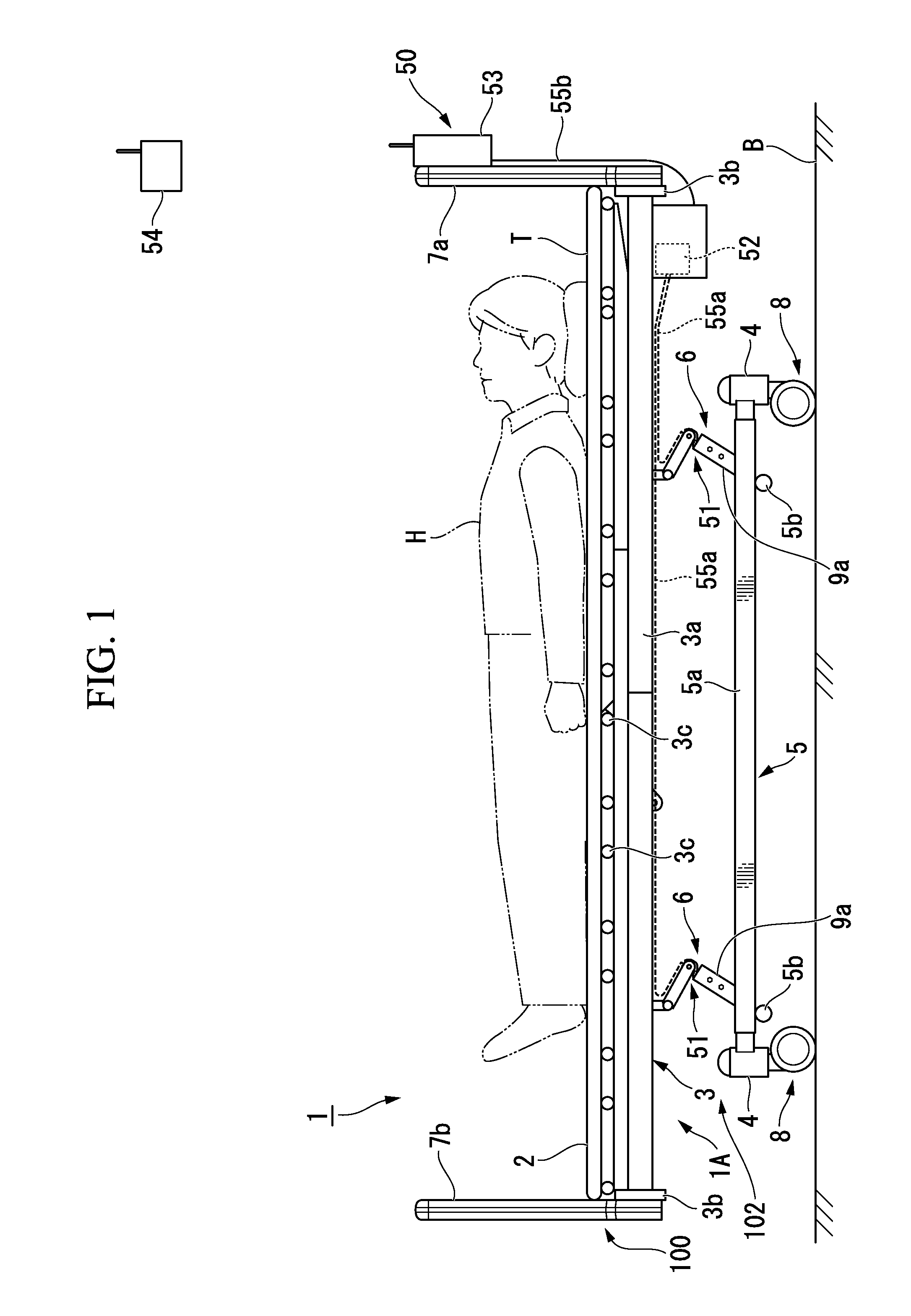 Bed having load detection function and load detector for bed