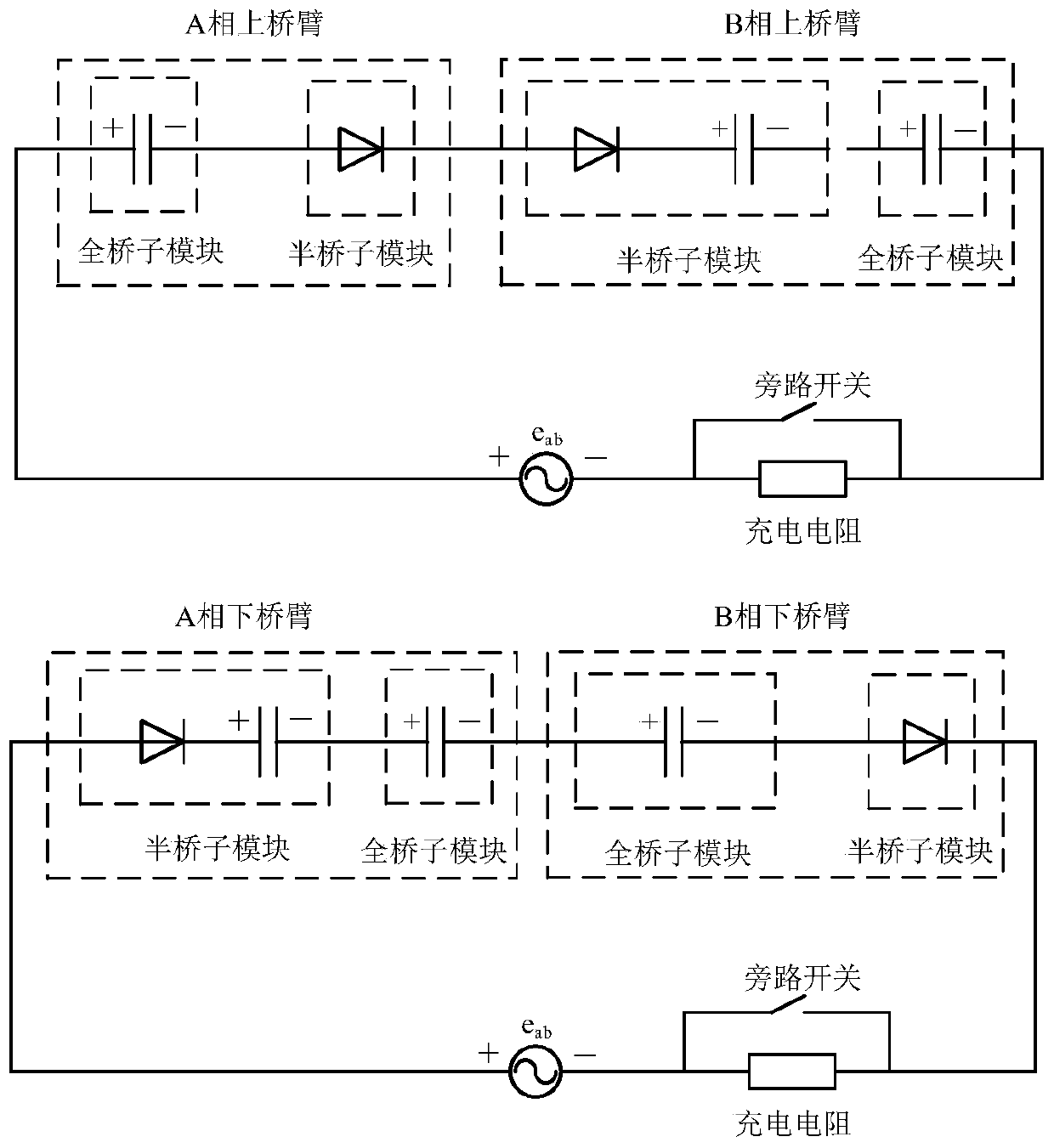 A hybrid mmc start-up charging method