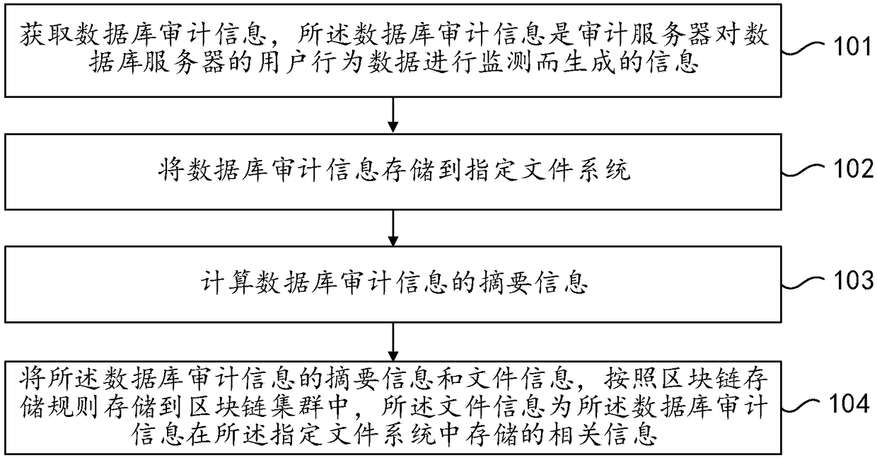 Database auditing method and device based on block chain