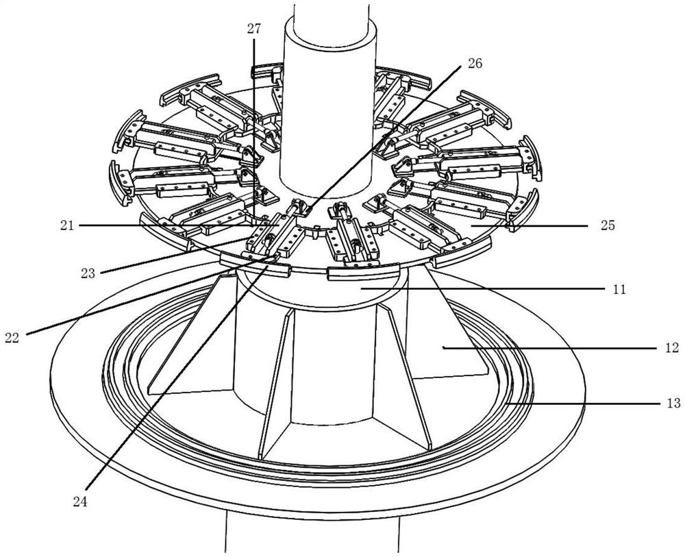 Concrete mixing tank front cone and middle cylinder assembly welding device