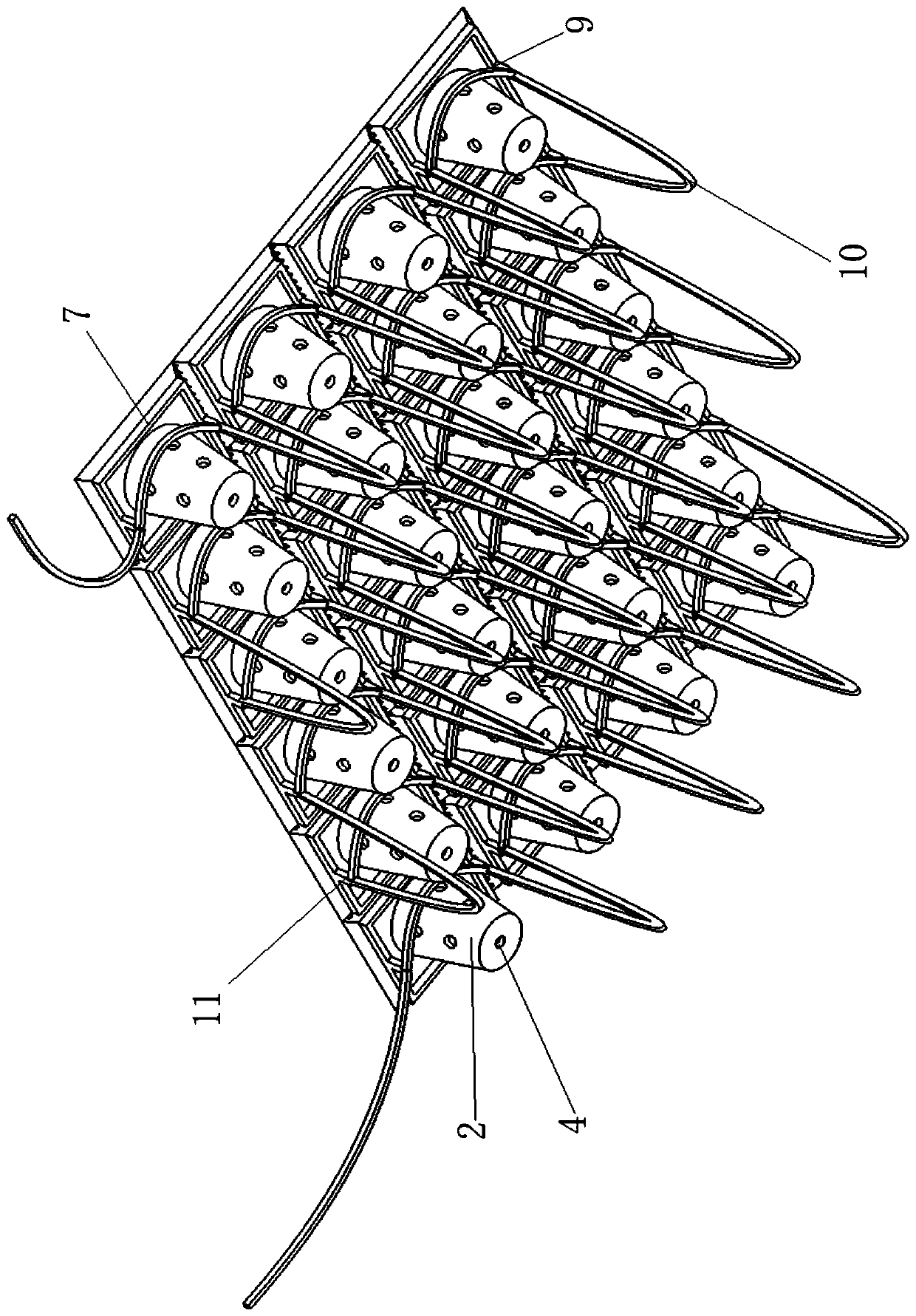 A machine-transplanted rice floppy disk seedling raising device