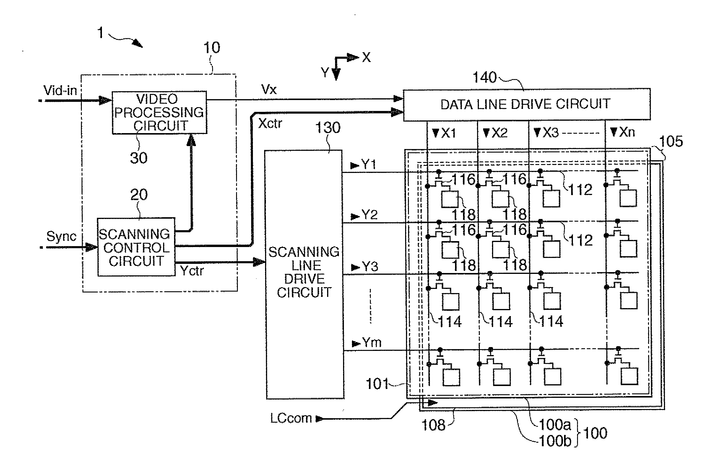 Video processing circuit, video processing method, liquid crystal display device, and electronic apparatus