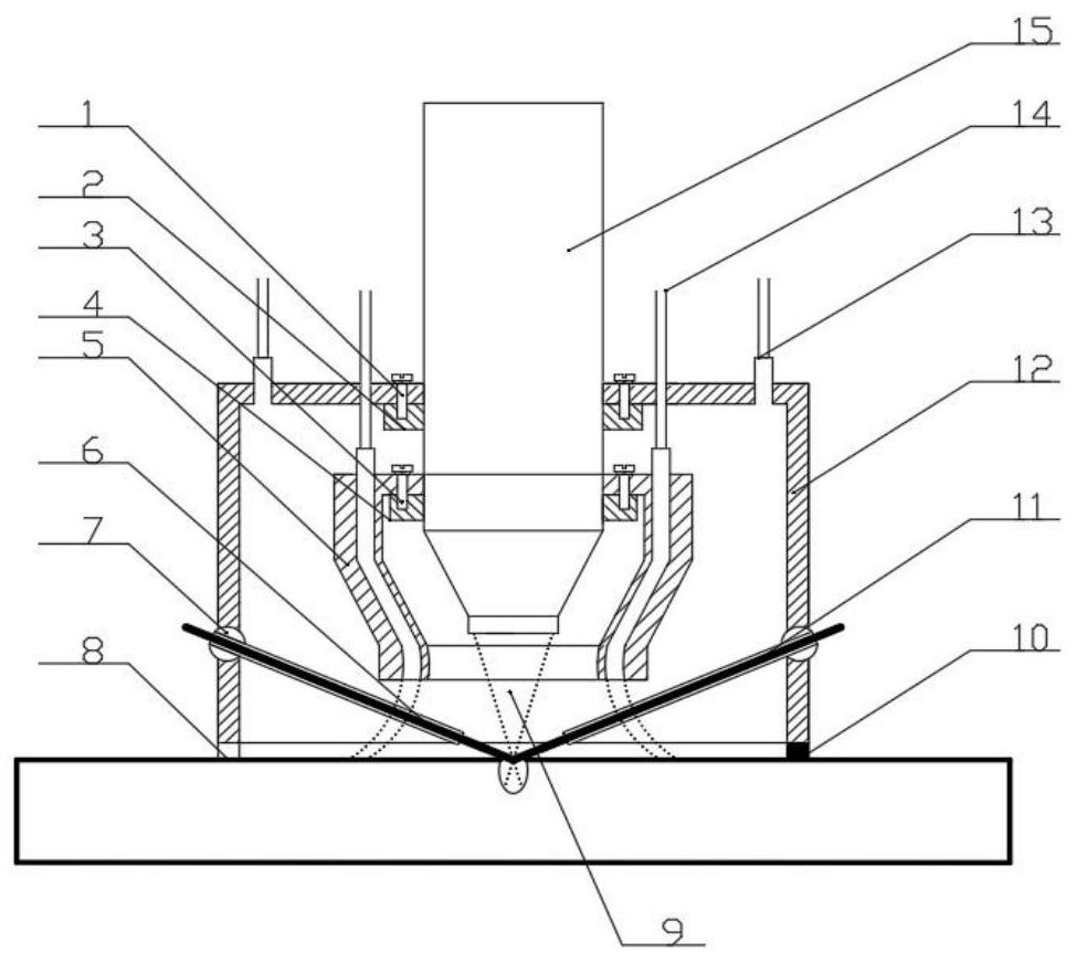 Laser cladding head combining underwater powder feeding and wire feeding and its processing method