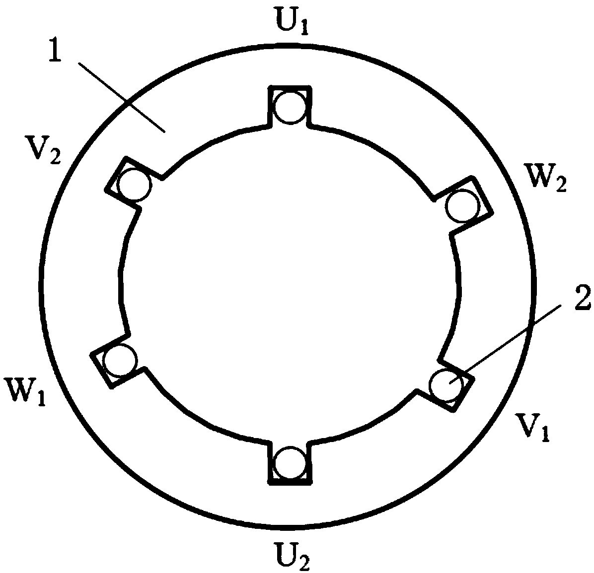 Magnetic particle field current separating device and method based on rotating magnetic field