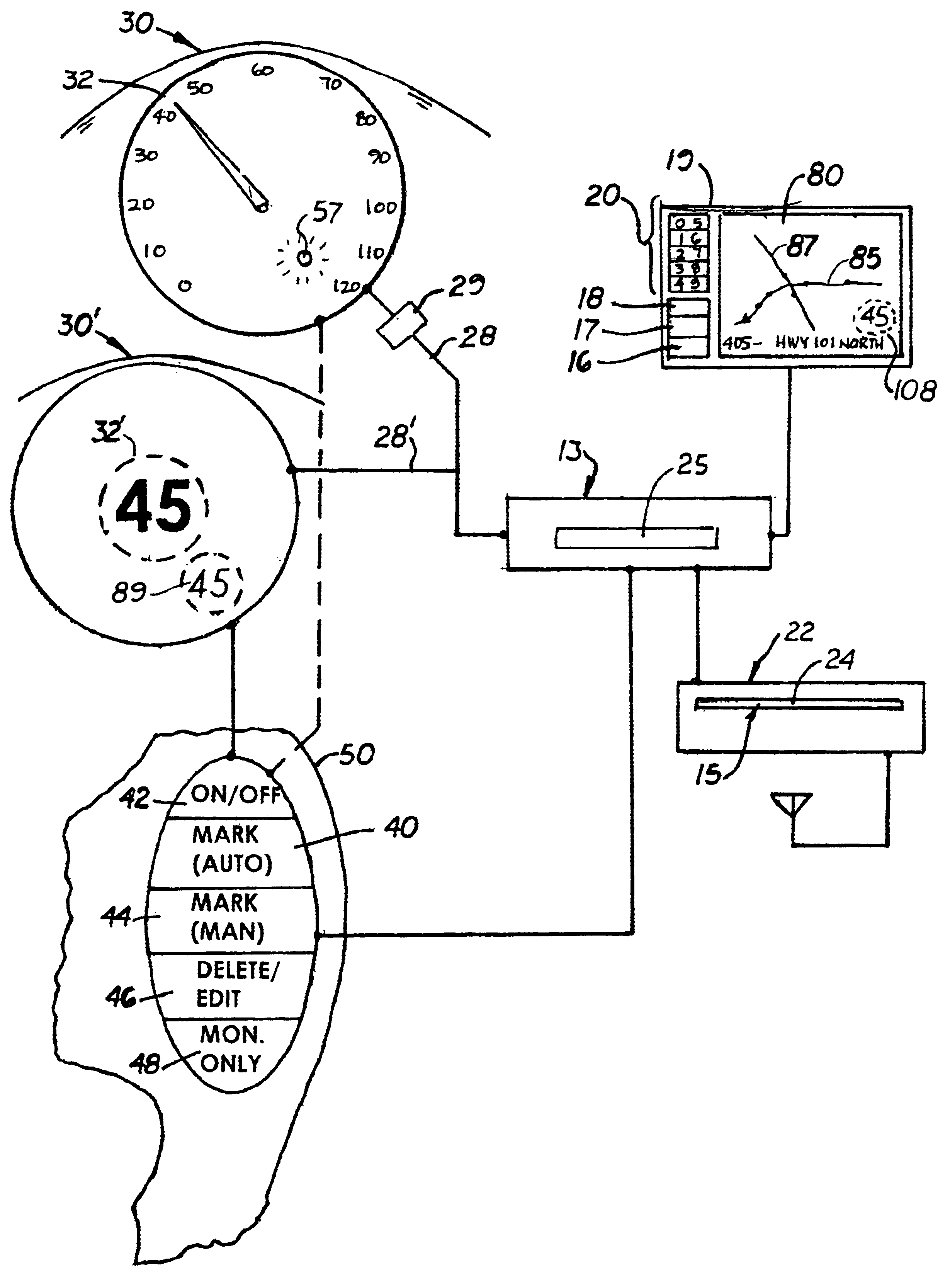 Navigational-based speed limit recording and warning system