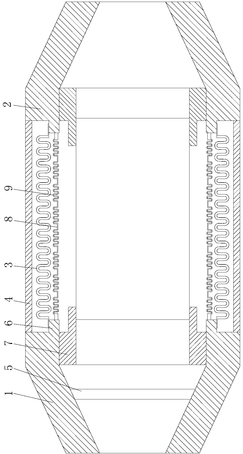 Corrugated connecting pipe device for lowering exhaust emission of automobile