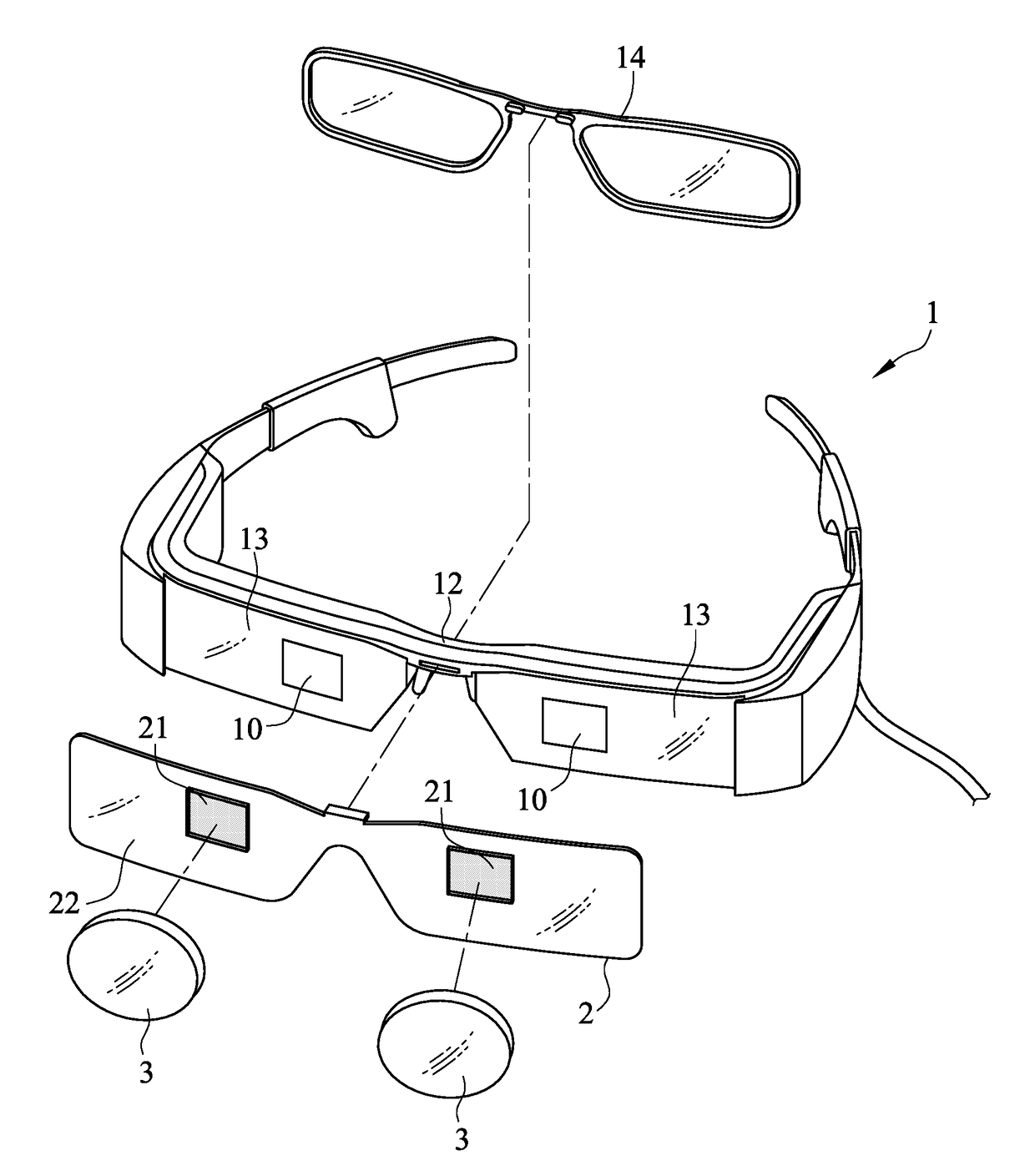 Eye-protective shade for augmented reality smart glasses