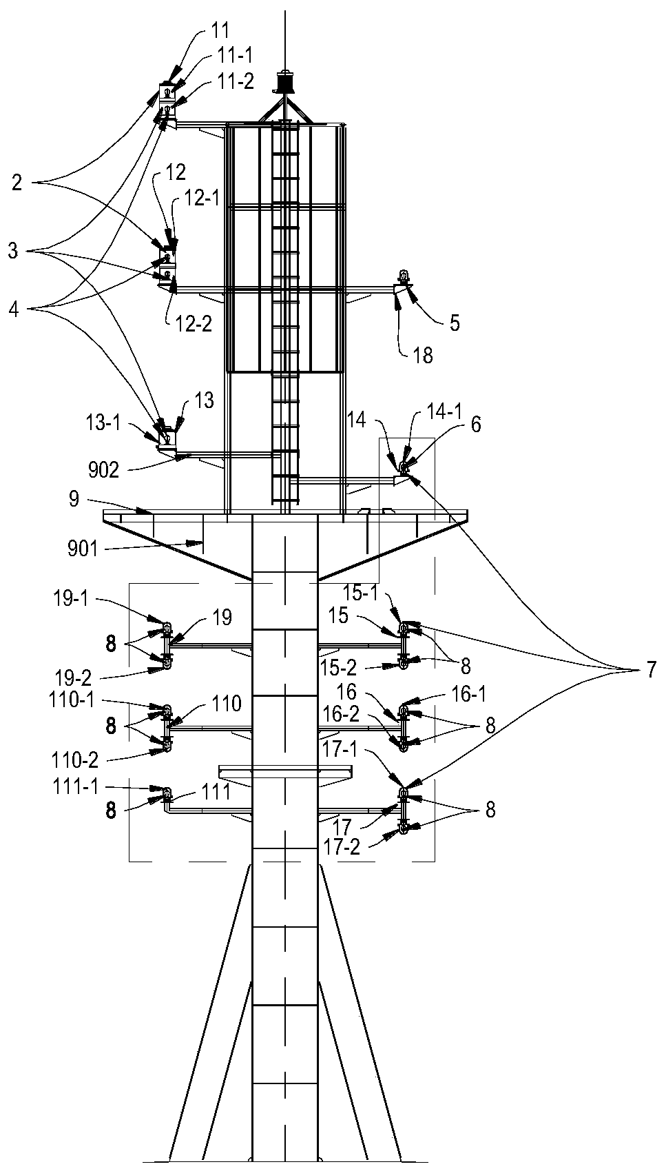 Marine radar mast system