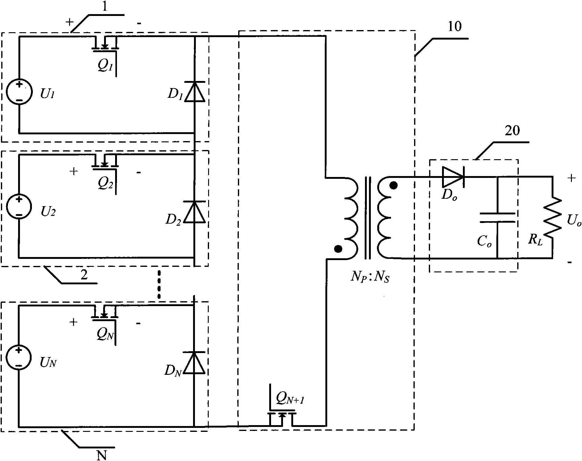 Multiple input flyback converter