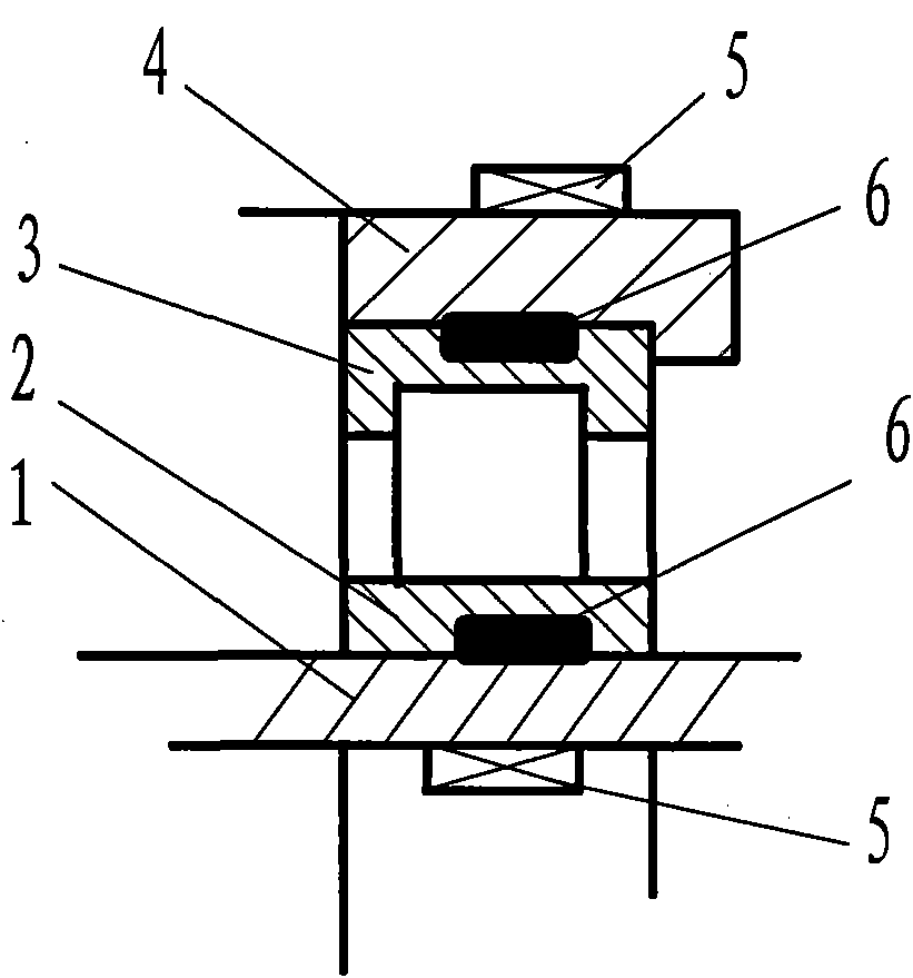 Method for measuring temperature of inner ring and outer ring of bearing between double-rotor engine rotors