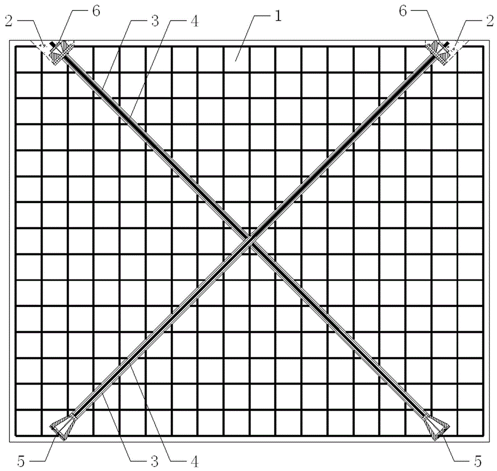 Shear wall structure configured with crossed slant internal prestress and construction method of shear wall structure