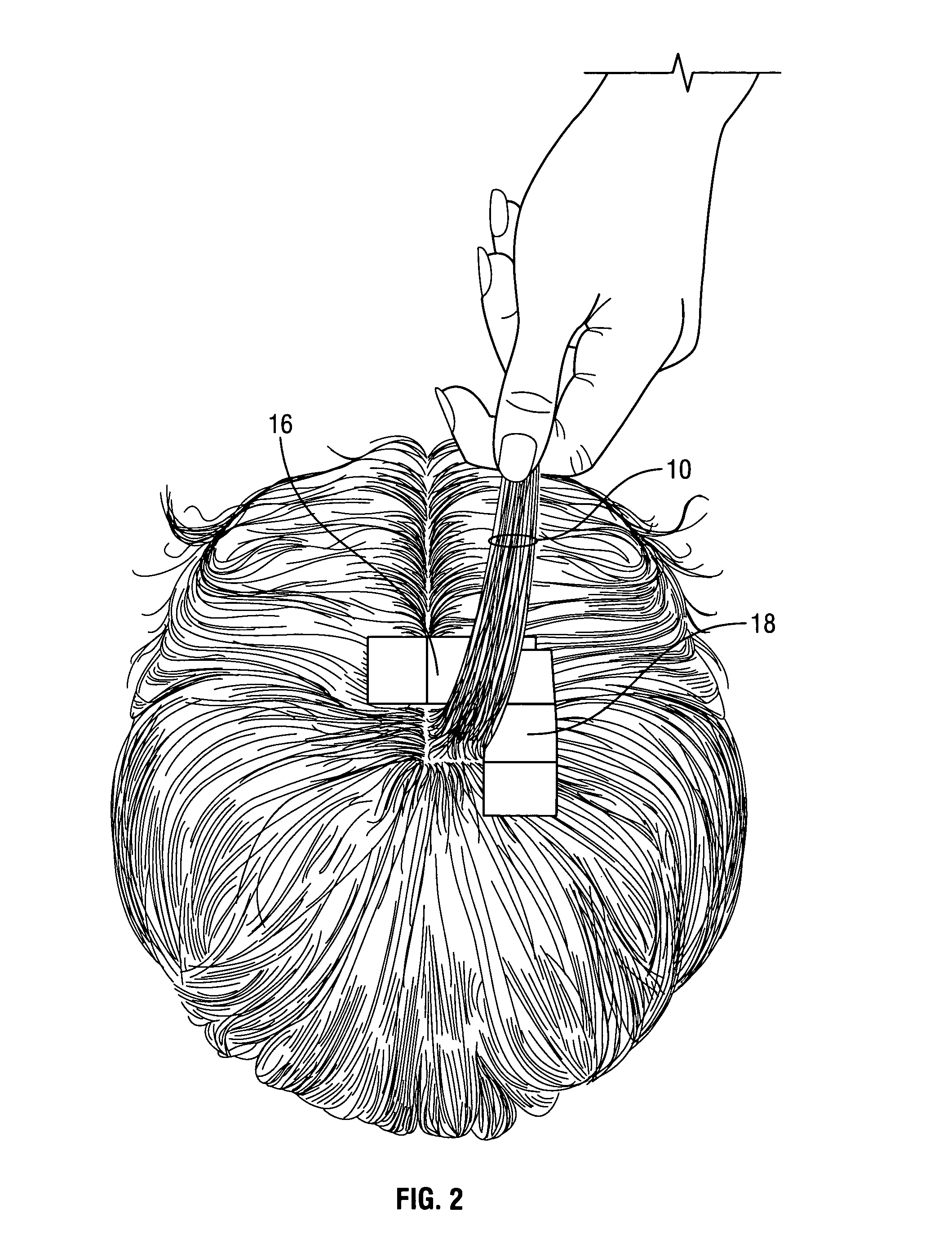 Method and device for measuring fluctuations in the cross-sectional area of hair in a pre-determined scalp area