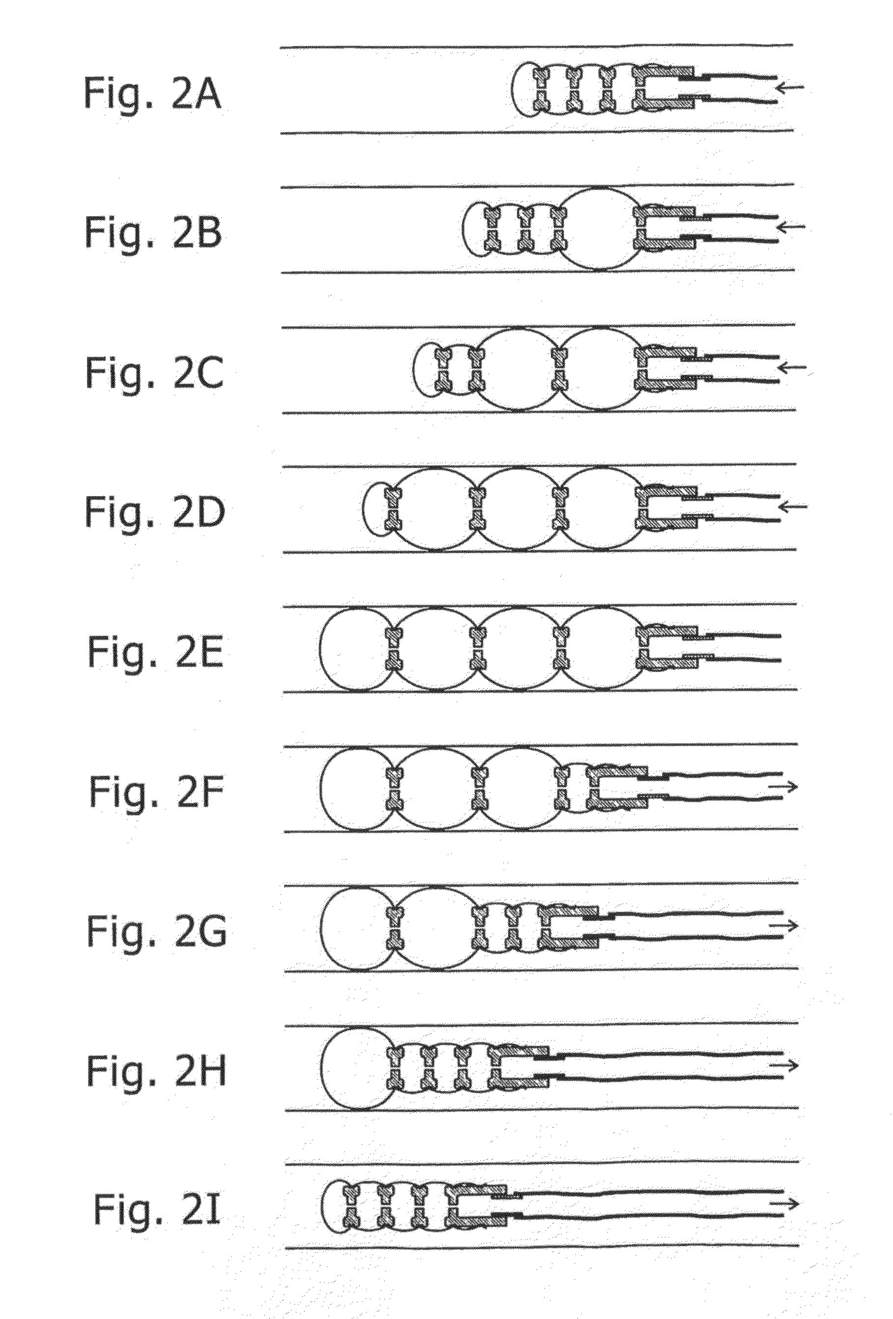 Tip propelled device for motion through a passage