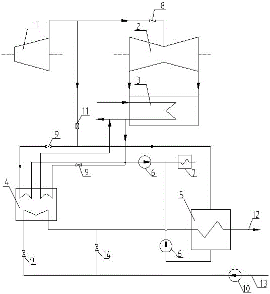 Heating and steam extraction heat supply system of absorption heat pump