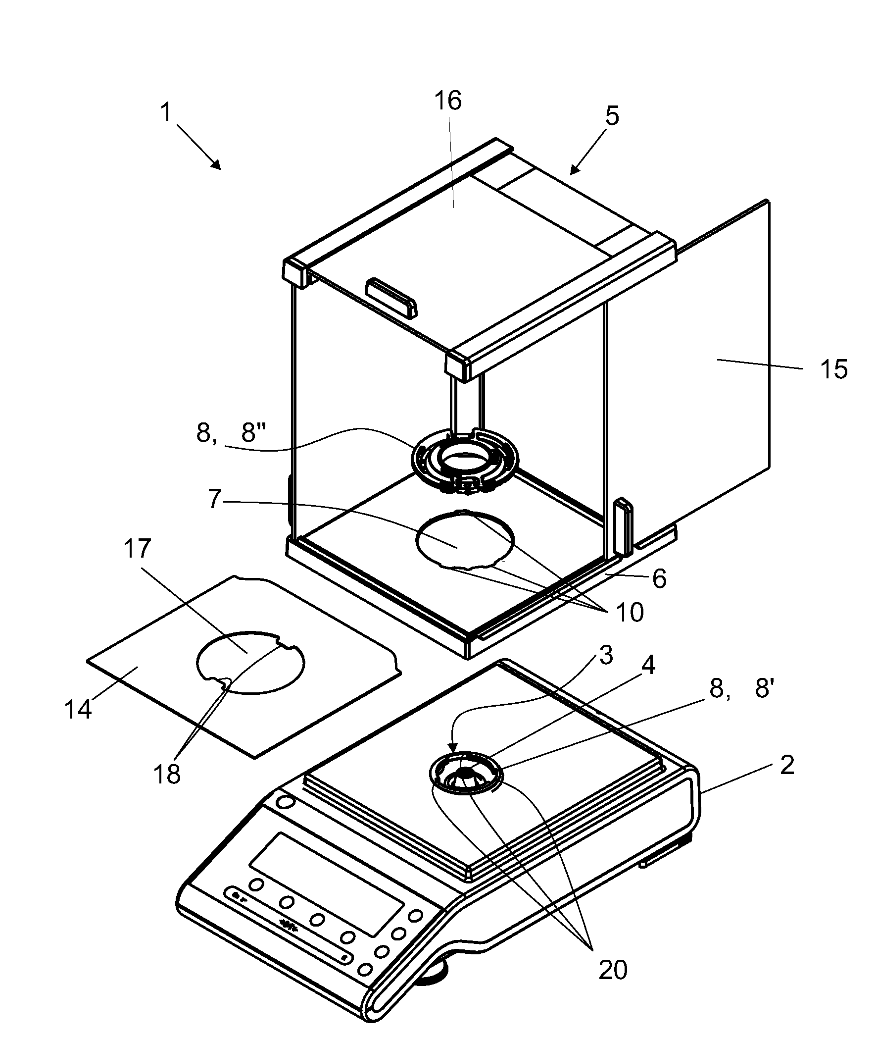 Balance with draft shield arrangement