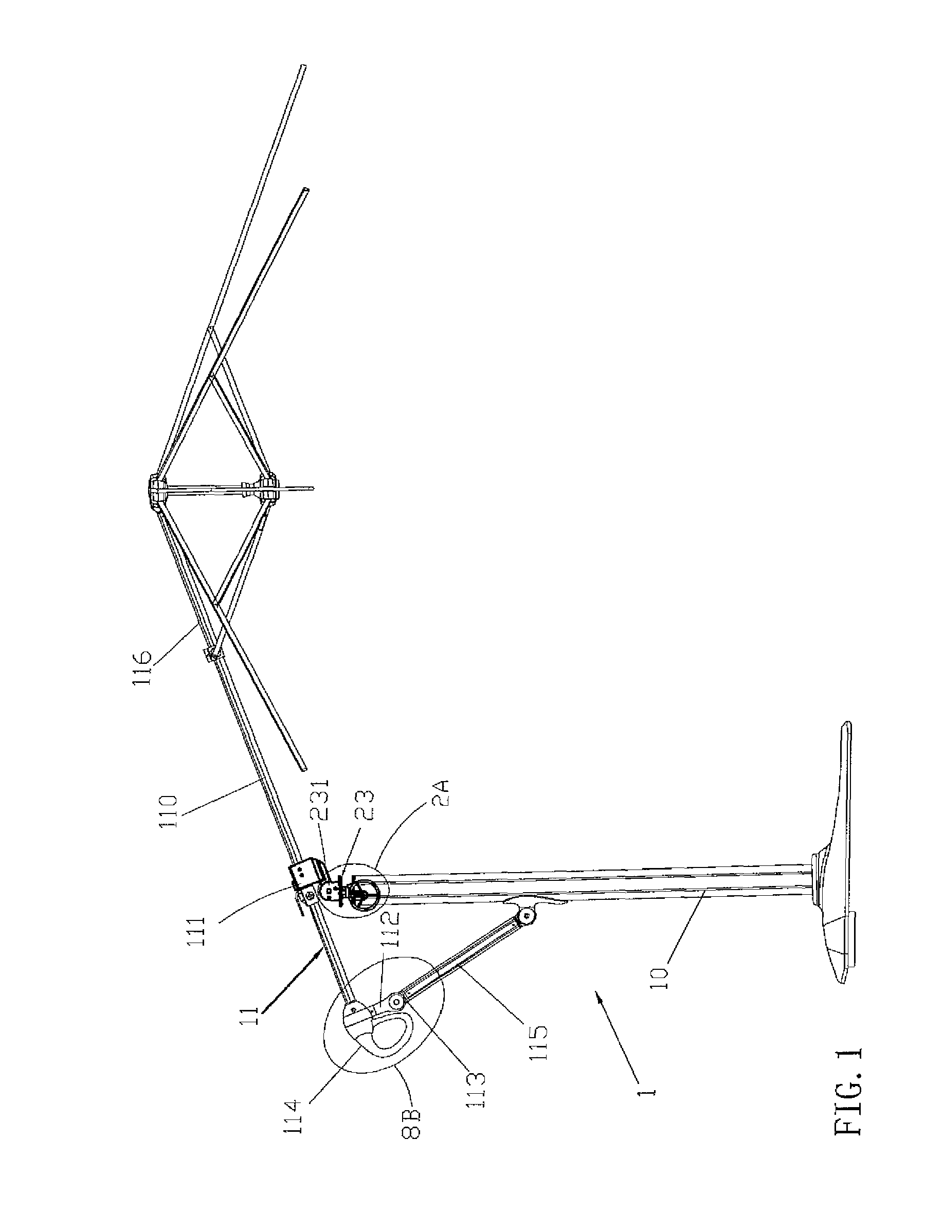 Umbrella having an angle adjustable function