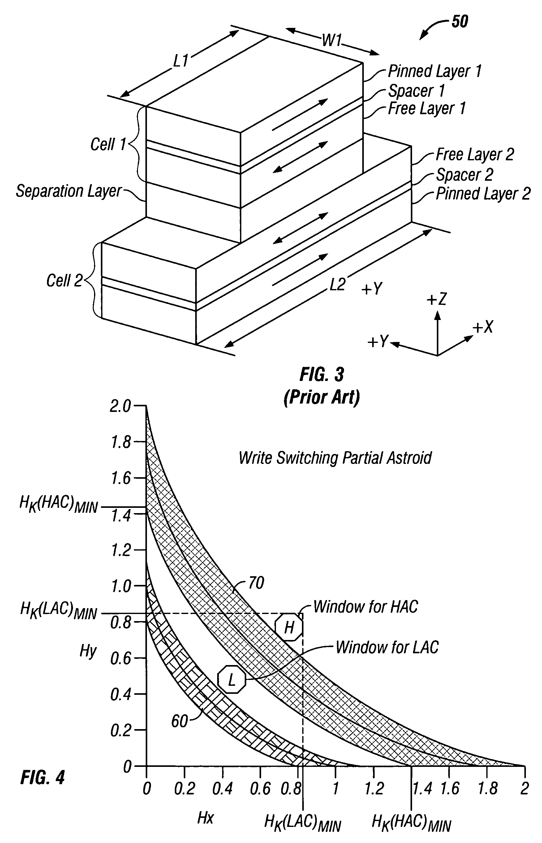 Magnetic random access memory with memory cell stacks having more than two magnetic states