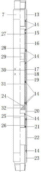 High-efficiency fracturing combined device for multi-stage horizontal well