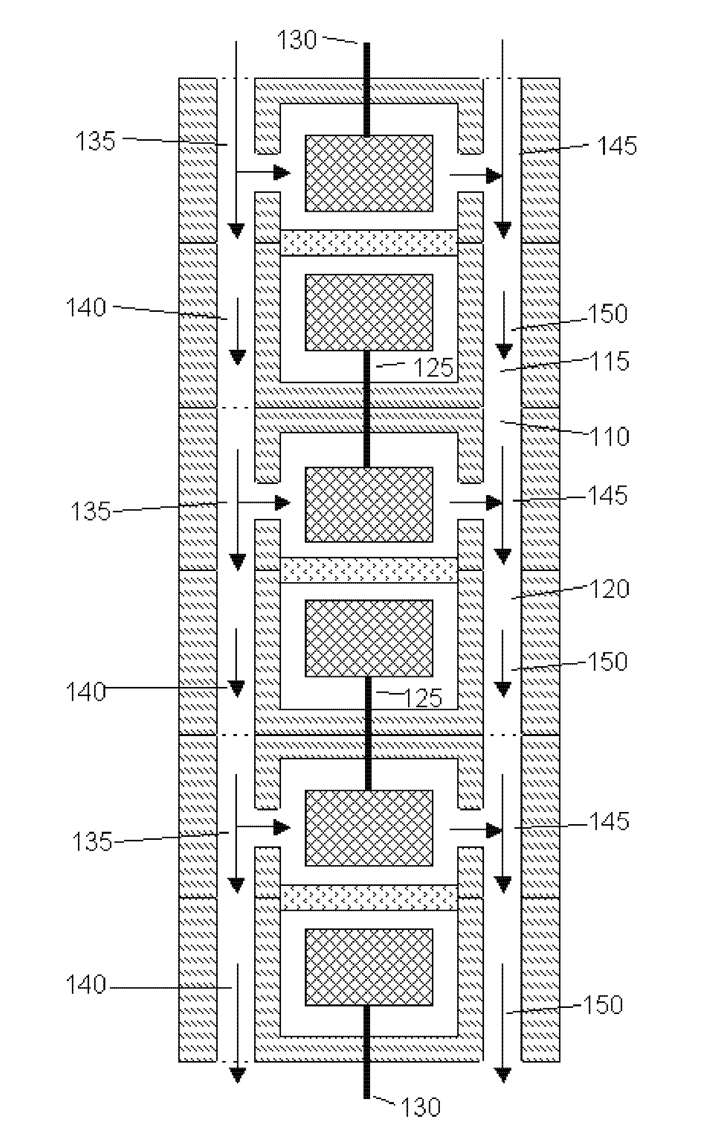 Scalable microbial fuel cell with fluidic and stacking capabilities