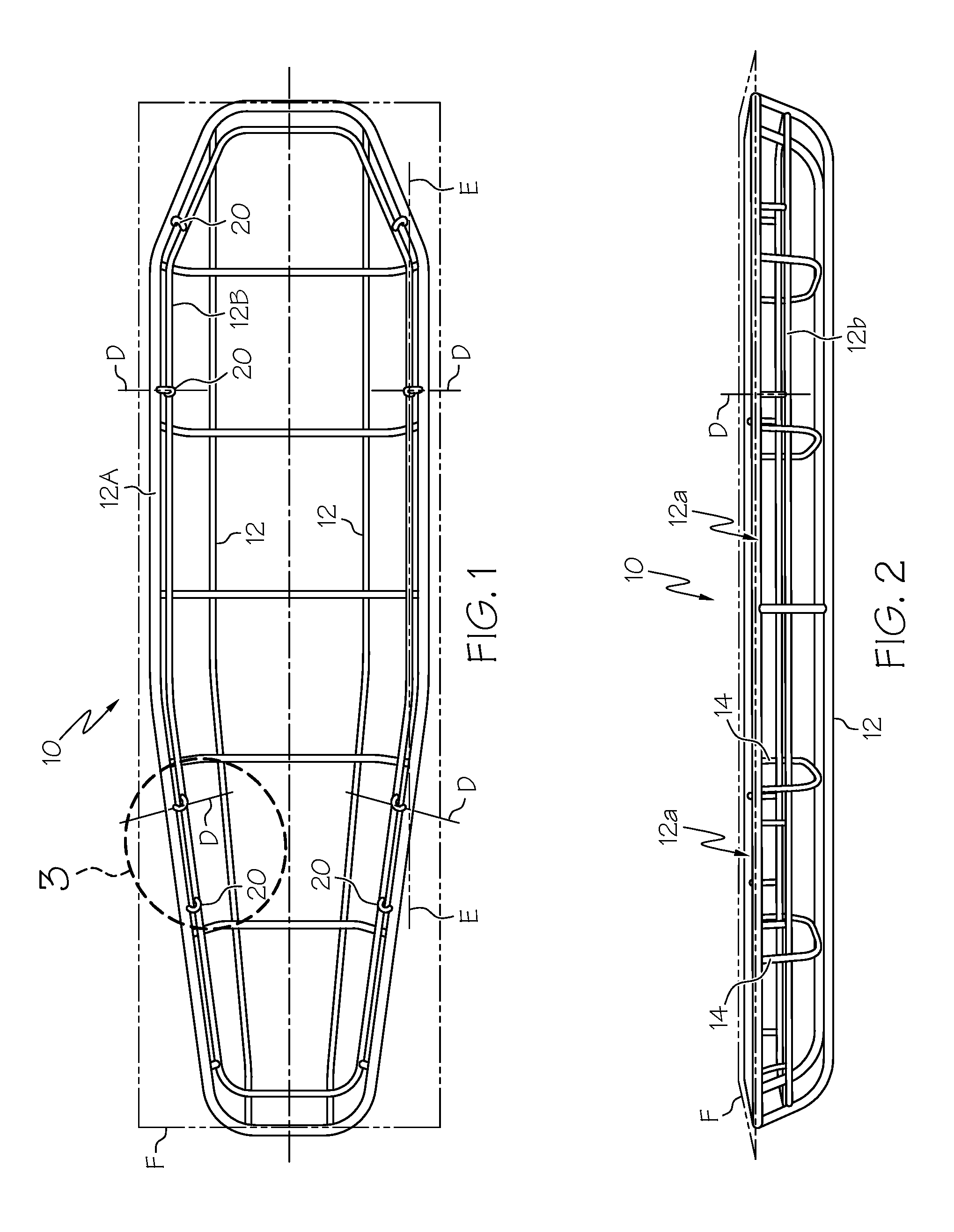 Carabiner attachment bracket for a basket rescue stretcher