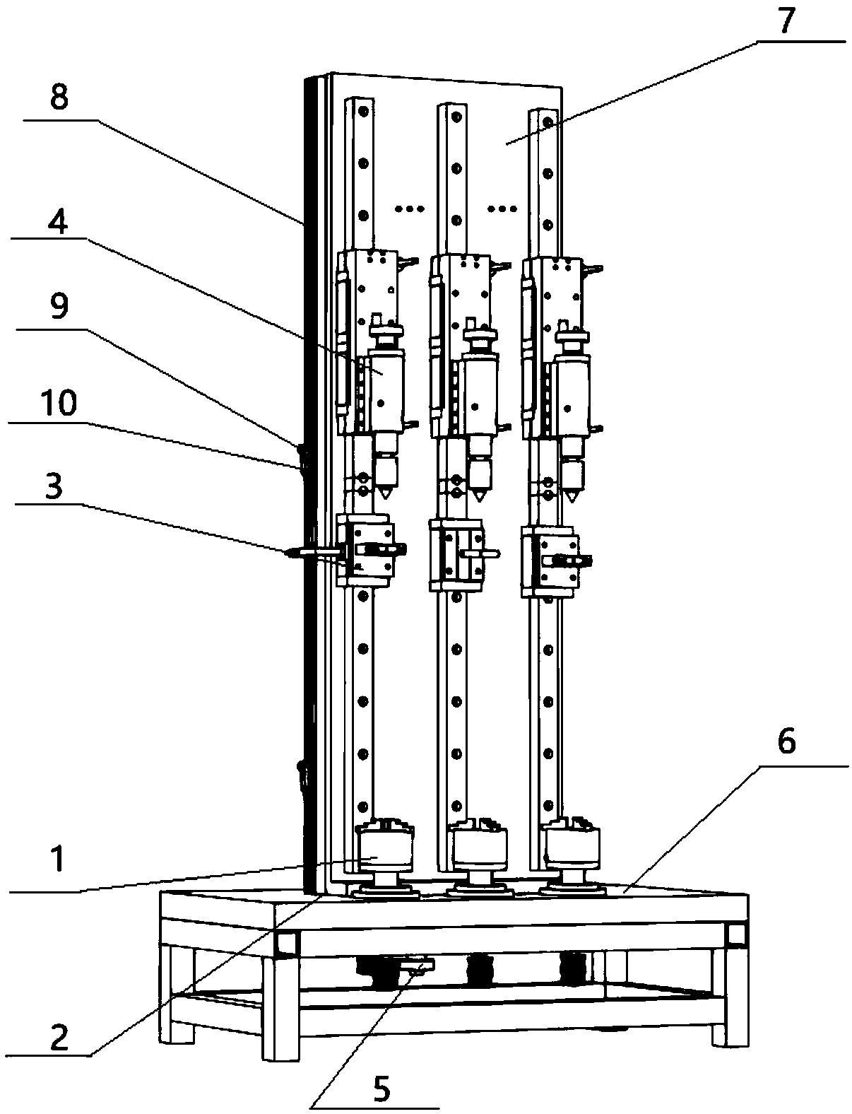 Running-in device suitable for micro-small ball screw pair and running method thereof