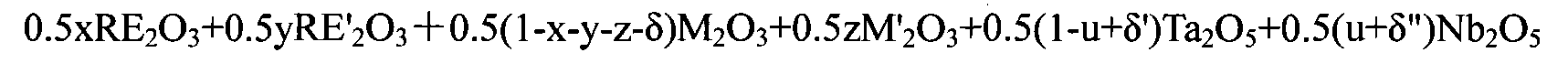 Luminescent material doped with niobate, tantalate and the mischcrystal thereof, and crystal growth method thereof for the melt process