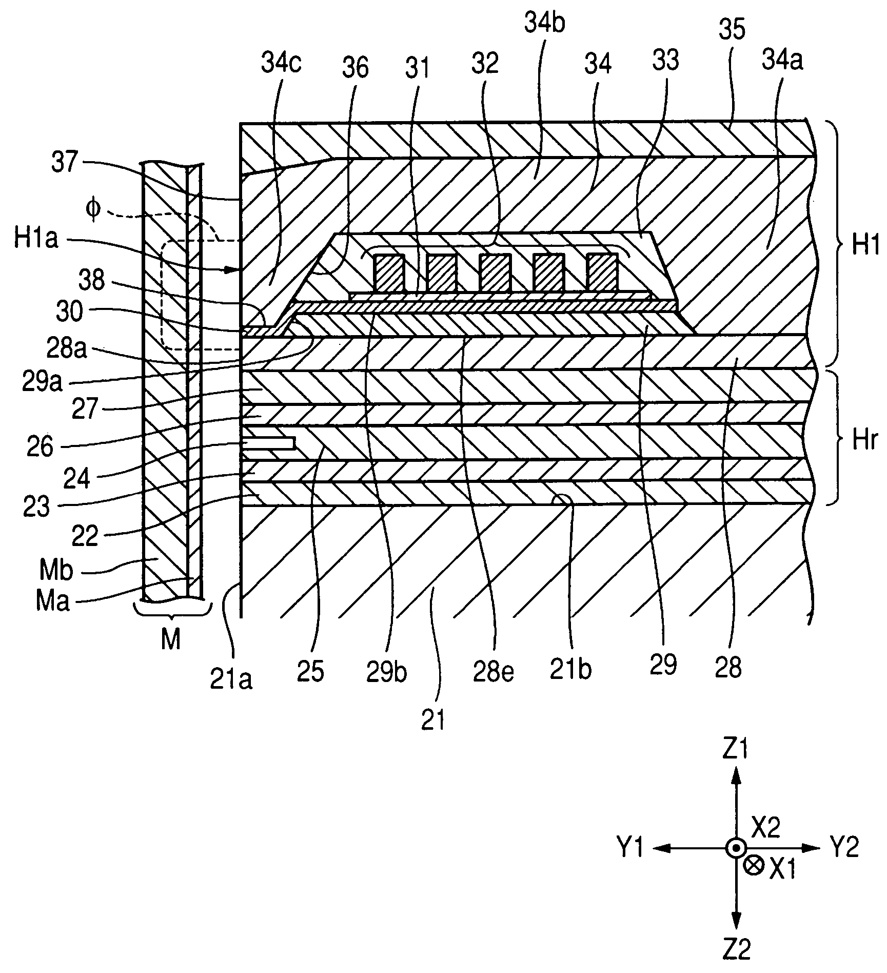 Magnetic recording head including main magnetic pole layer, return path layer, and coil layer