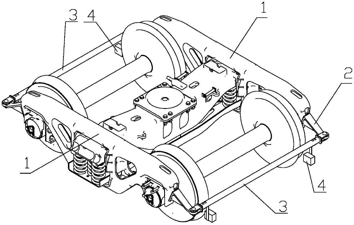 Derailment inspection device based on side frame positioning and inspection method of derailment inspection device