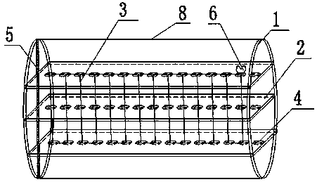 String-insertion bundle-shaped filler device for rural sewage treatment