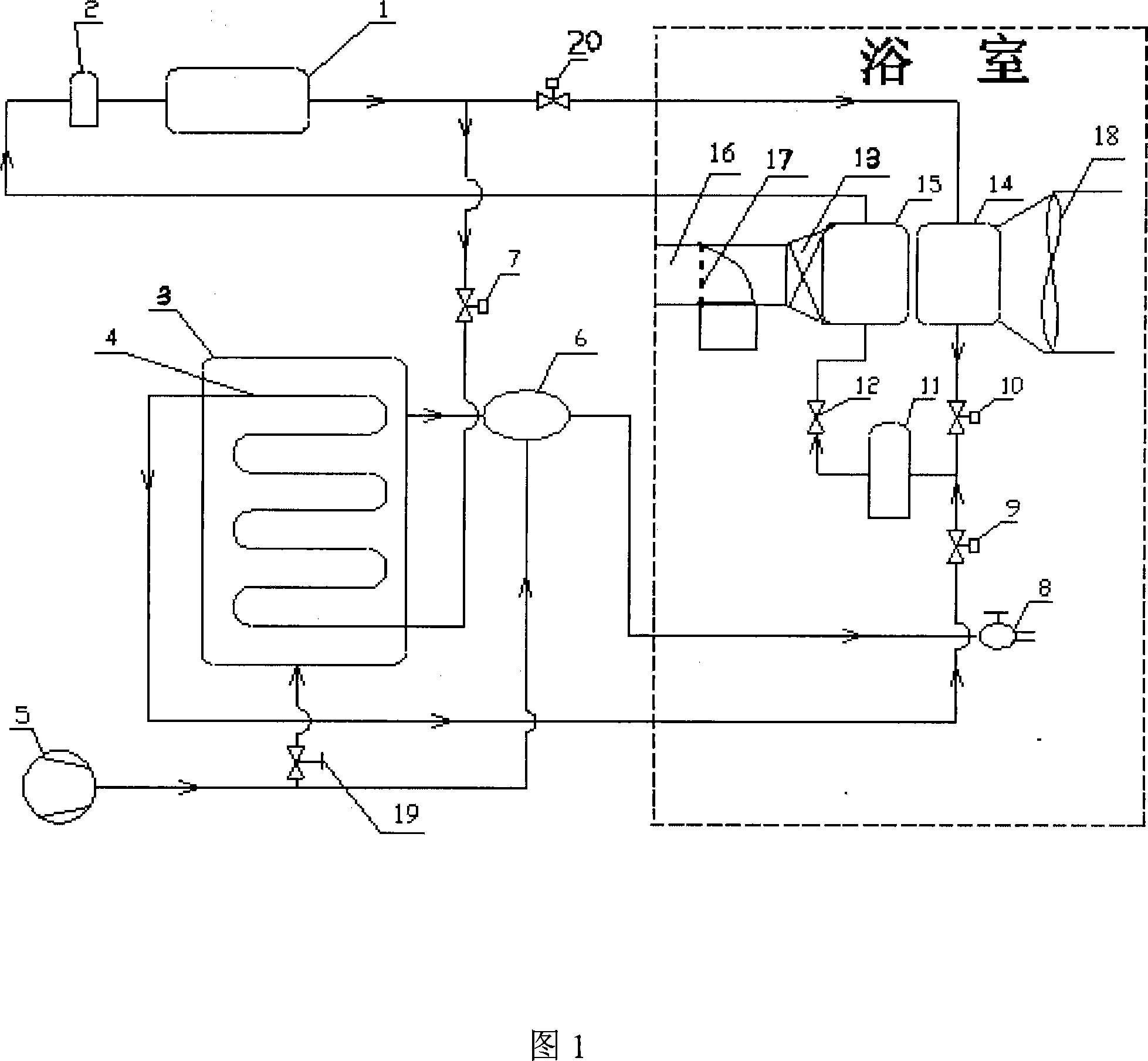 Heat pump hot water device with dehumidifying function and its control method