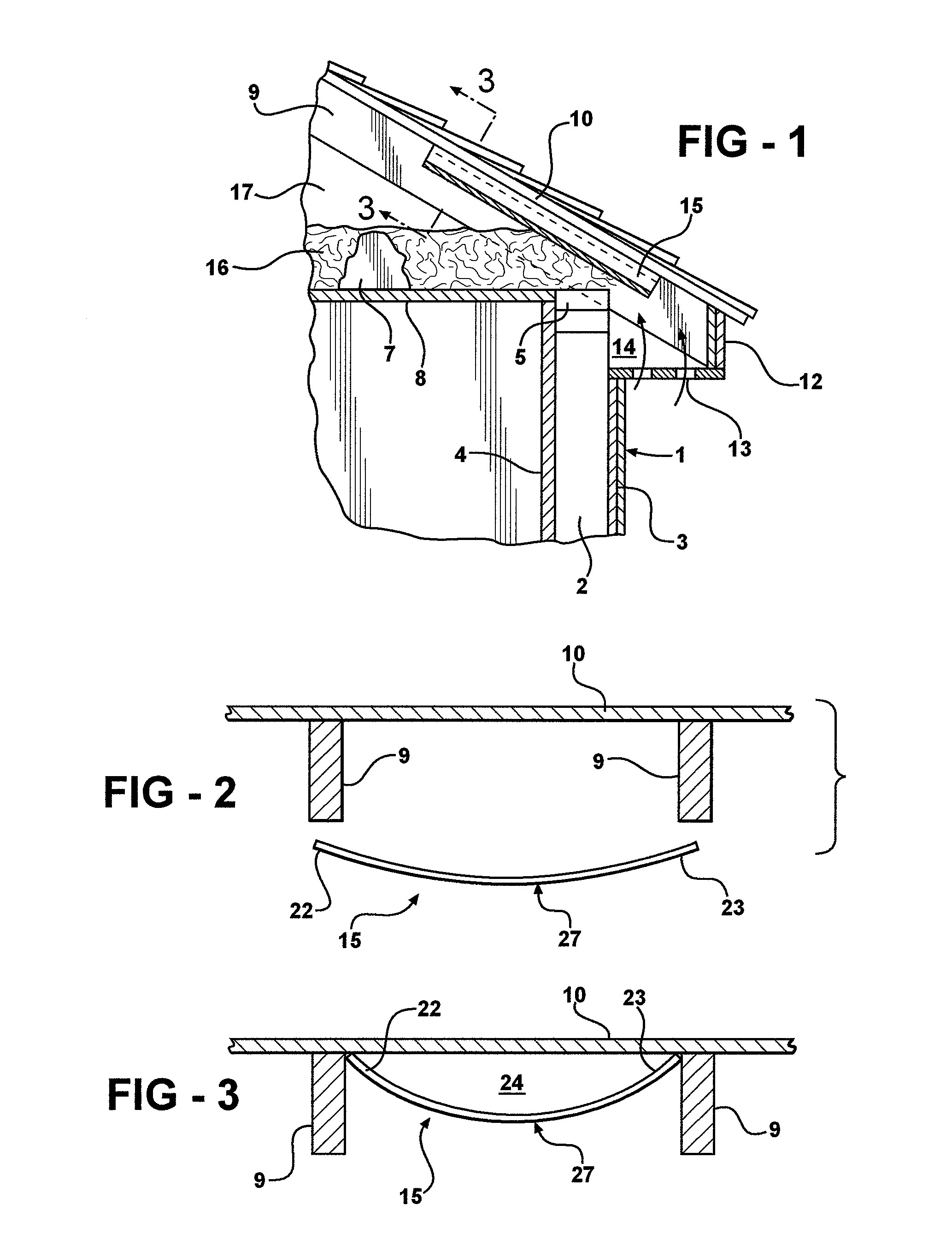 Radiant baffle/collector for roof construction and retrofit