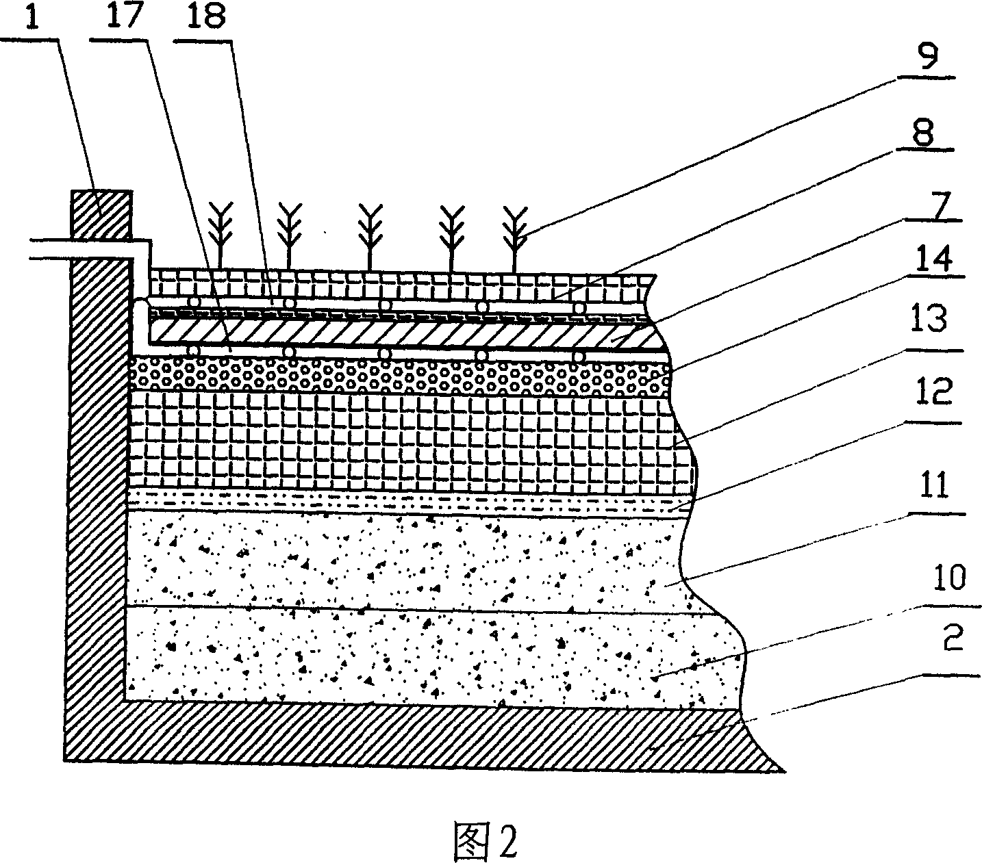 Method for purifying sewage in artificial wet land by northern vertical subcurrent method